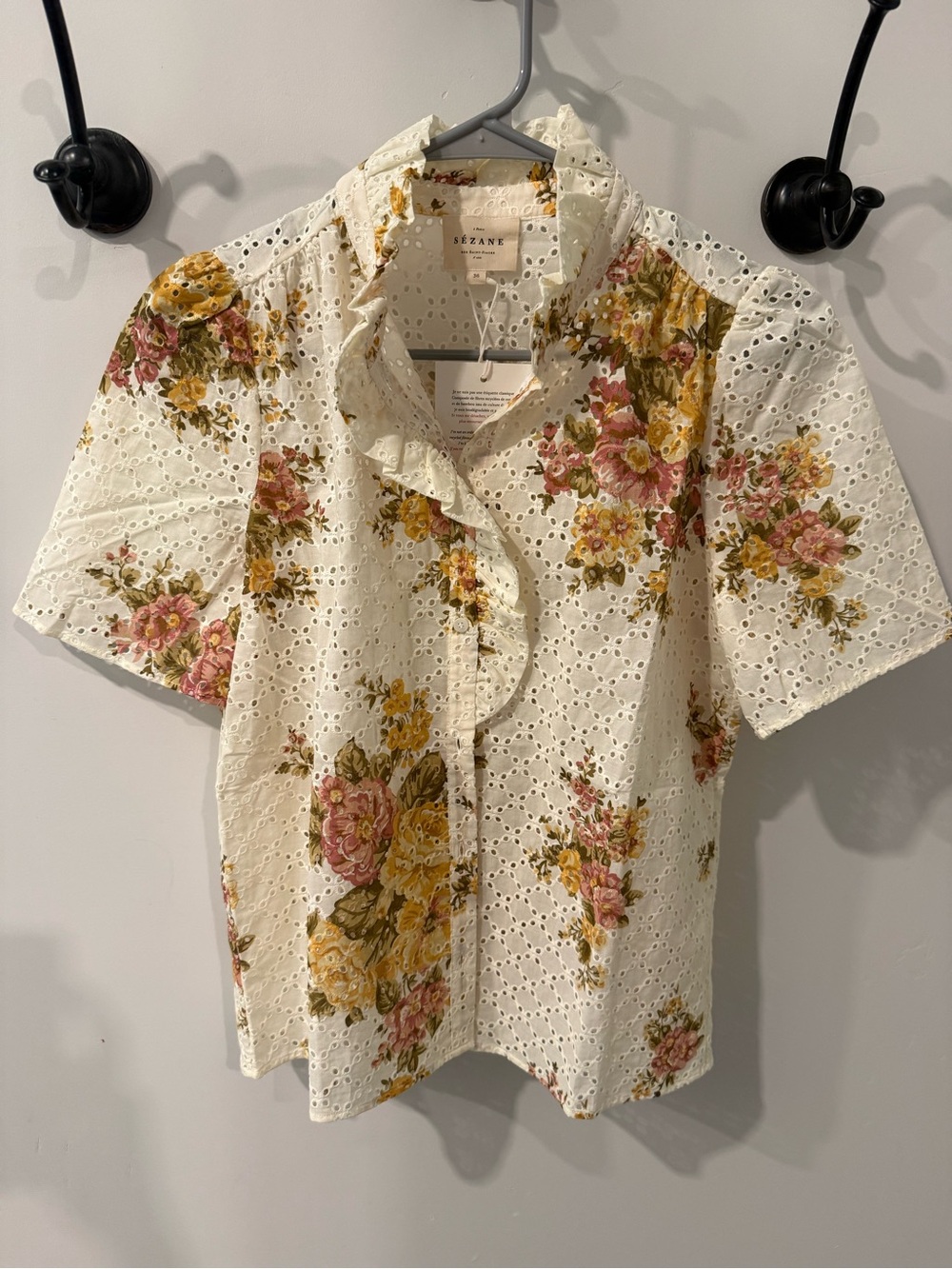 NWT Sezane Dalhia blouse size 36